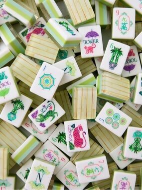 Bamboo Mahjong Tile Set and Bag